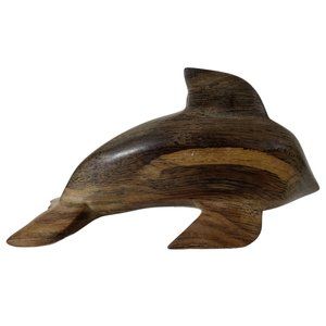 Ironwood Carved Dolphin Wood Figurine 4.75” Long Vintage